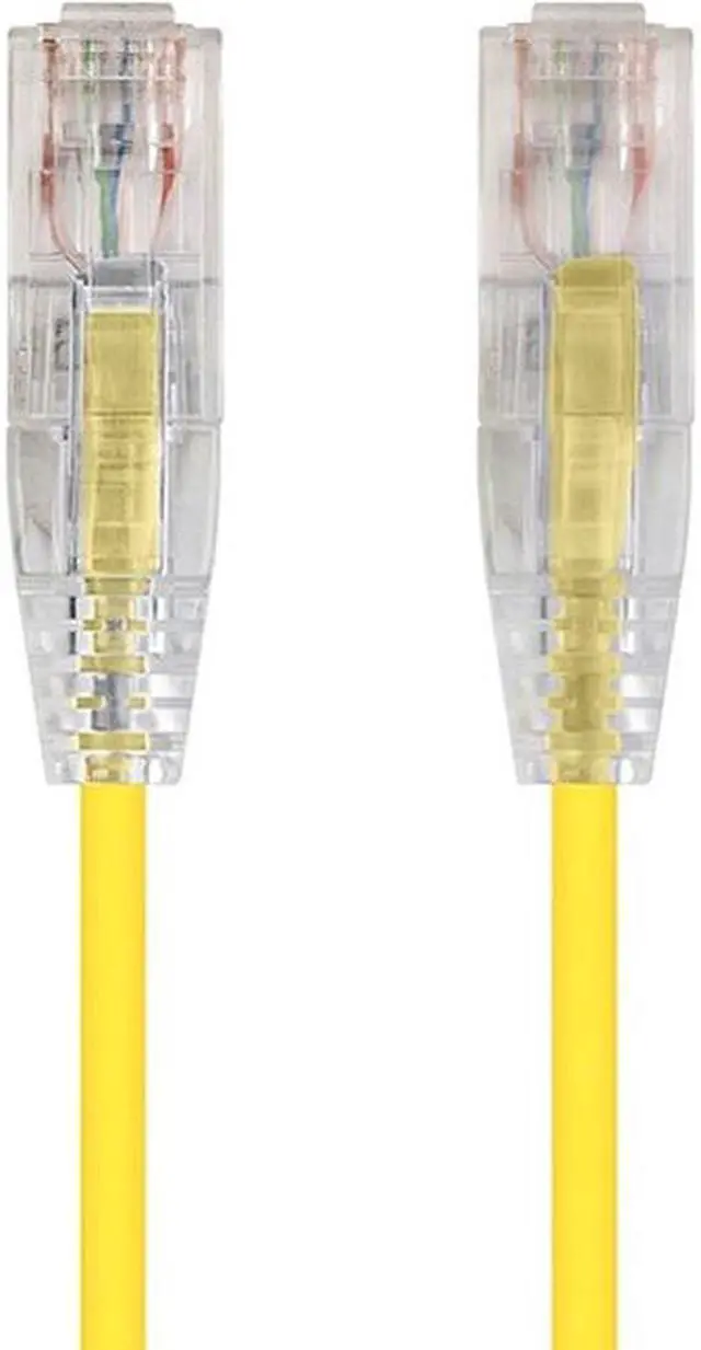 Alt view image 4 of 16 - Monoprice Cat6 Ethernet Patch Cable - 5 Feet - Yellow | Network Internet Cord - Snagless RJ45 Stranded 550MHz UTP CMR Riser Rated Pure Bare Copper Wire 28AWG - SlimRun Series