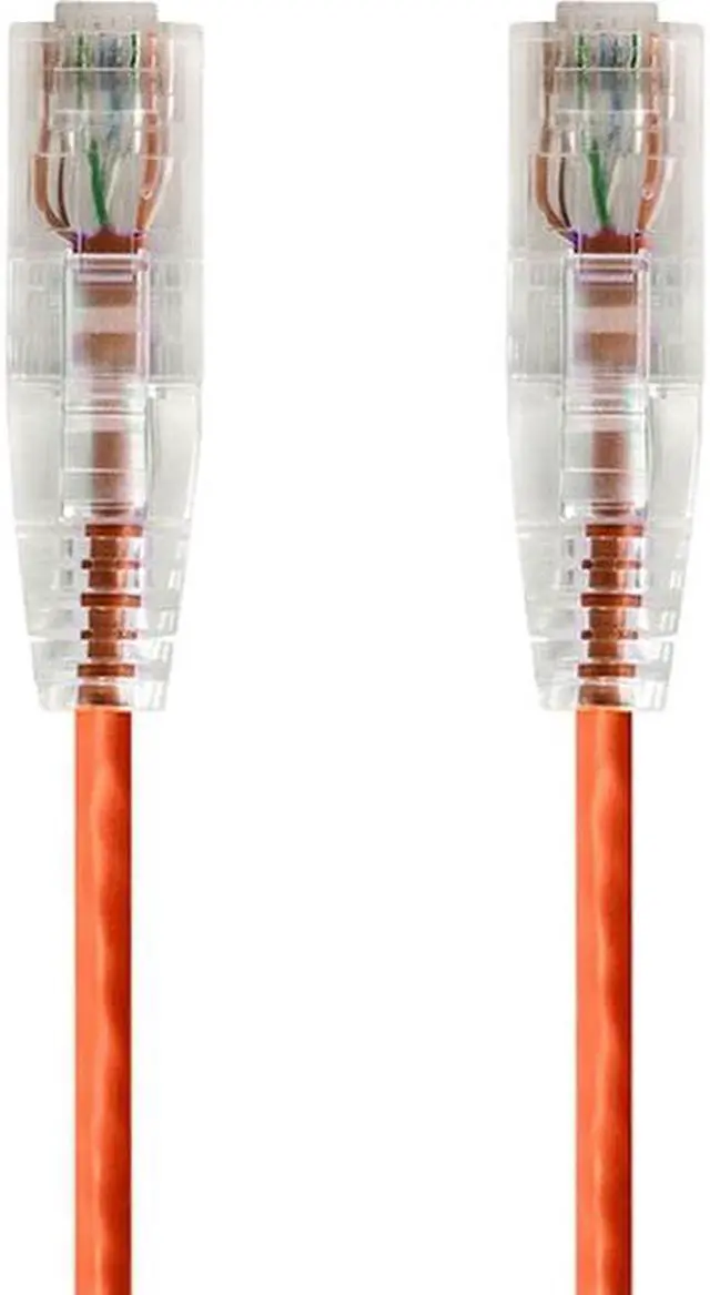 Alt view image 4 of 10 - Monoprice Cat6 Ethernet Patch Cable - 5 feet - Orange | Snagless RJ45 Stranded 550MHz UTP CMR Riser Rated Pure Bare Copper Wire 28AWG - SlimRun Series