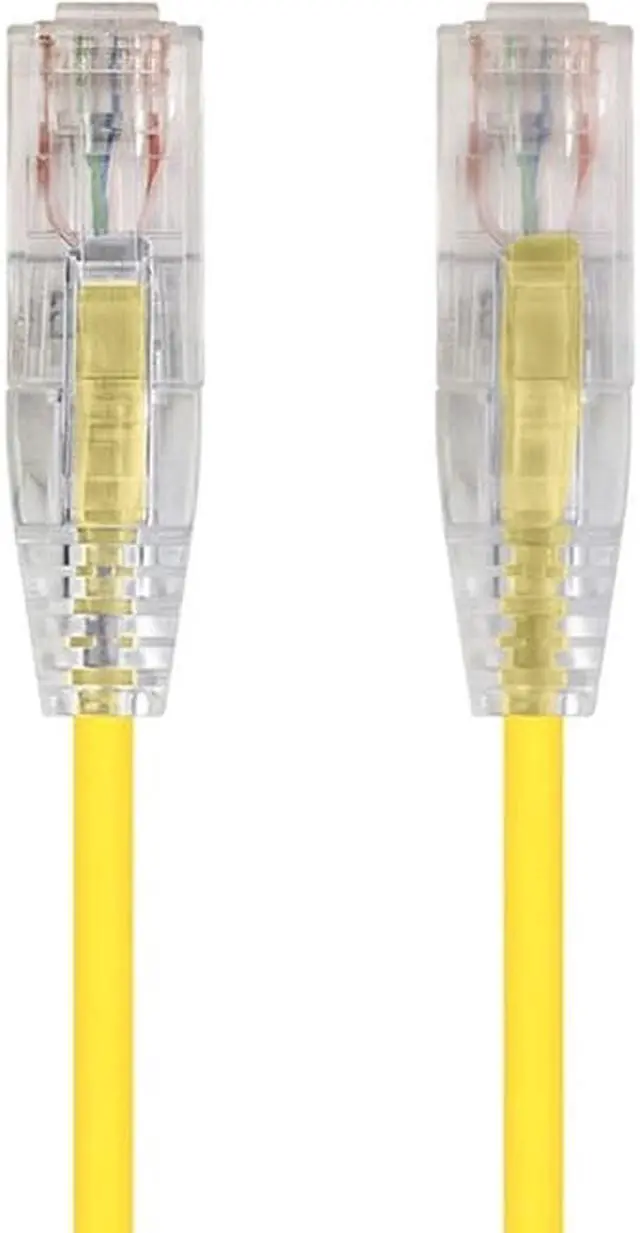 Alt view image 6 of 16 - Monoprice Cat6 Ethernet Patch Cable - 2 feet - Yellow | Snagless RJ45 Stranded 550MHz UTP CMR Riser Rated Pure Bare Copper Wire 28AWG - SlimRun Series