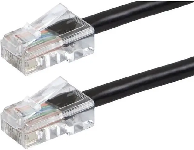 Alt view image 2 of 12 - Monoprice Cat6 Ethernet Patch Cable - 10 Feet - Black | Network Internet Cord - RJ45, Stranded, 550Mhz, UTP, Pure Bare Copper Wire, 24AWG - Zeroboot Series