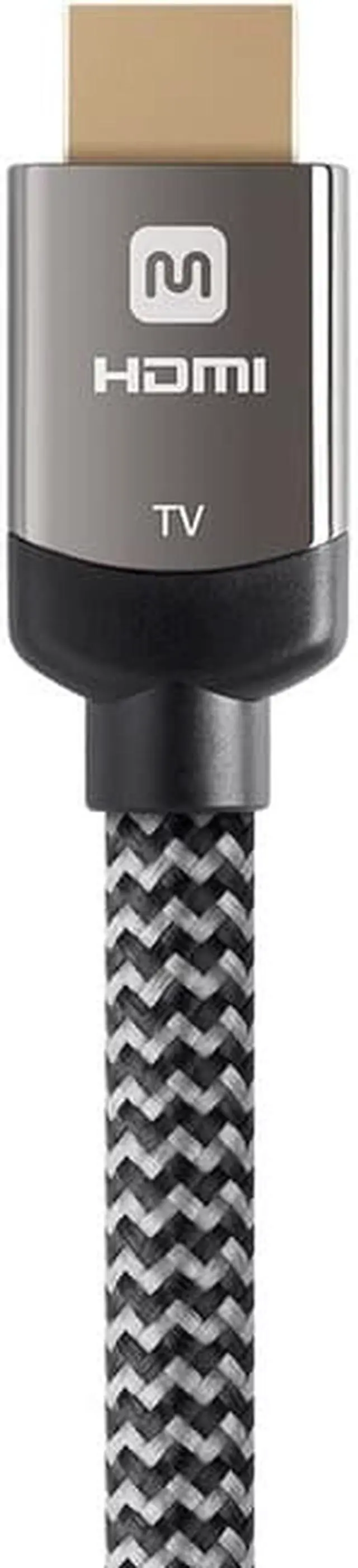 Alt view image 5 of 20 - Monoprice Braided HDMI Cable - 20 Feet - Gray | High Speed, Active Chipset, 4K@60Hz 18Gbps, HDR, 28AWG, YUV, 4:4:4, CL3 - Luxe Series