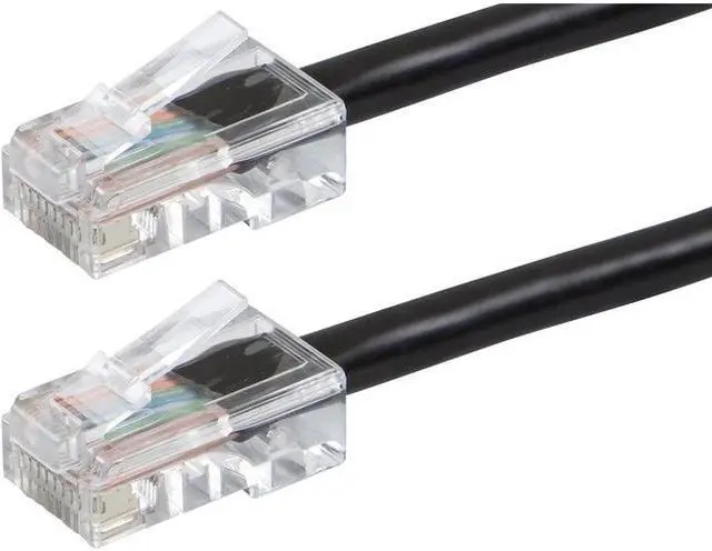 Alt view image 2 of 10 - Monoprice Cat6 Ethernet Patch Cable - 7 Feet - Black | Network Internet Cord - RJ45, Stranded, 550Mhz, UTP, Pure Bare Copper Wire, 24AWG - Zeroboot Series