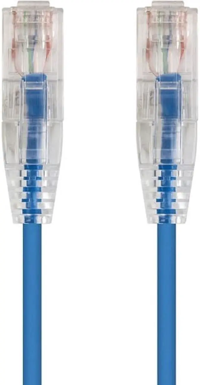 Alt view image 3 of 12 - Monoprice Cat6 Ethernet Patch Cable - 14 feet - Blue | Snagless RJ45 Stranded 550MHz UTP CMR Riser Rated Pure Bare Copper Wire 28AWG - SlimRun Series