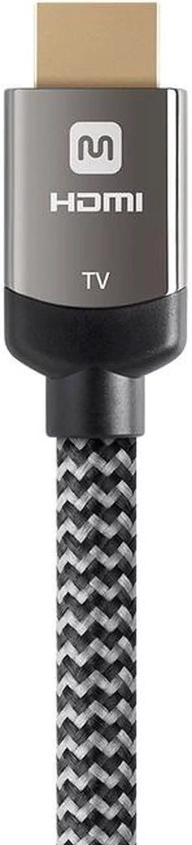 Alt view image 9 of 20 - Monoprice Braided HDMI Cable - 50 Feet - Gray | High Speed, Active Chipset, 4K@60Hz, 18Gbps, HDR, 24AWG, YUV, 4:4:4, CL3 - Luxe Series
