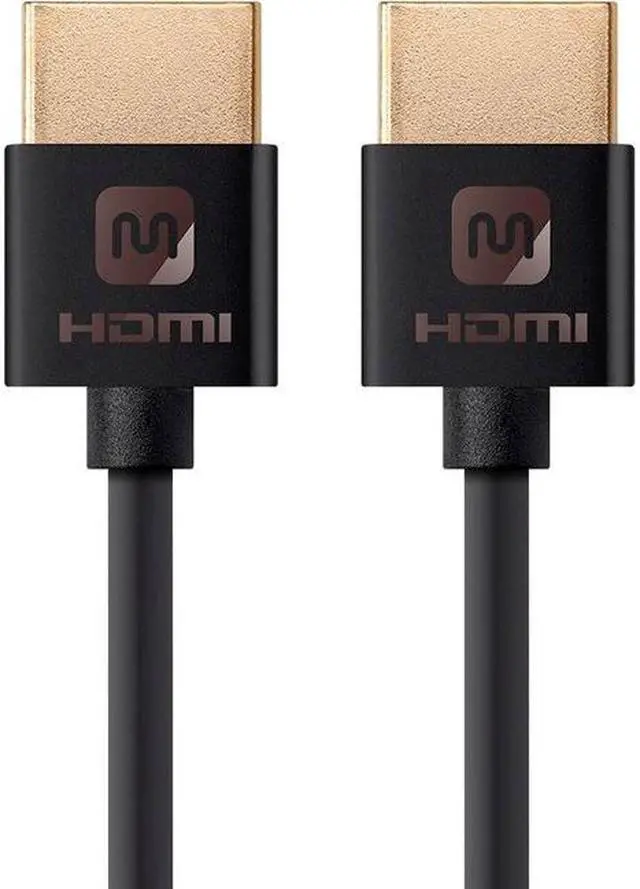 Alt view image 4 of 20 - Monoprice HDMI Cable - 6 Feet - Black | High Speed, 4K@60Hz, HDR, 18Gbps, 36AWG, YUV 4:4:4, Compatible with UHD TV and More - Ultra Slim Series