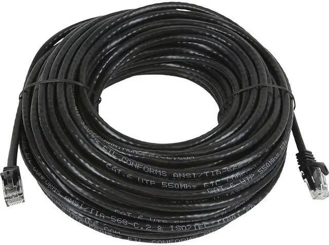 Alt view image 4 of 15 - Monoprice Cat5e Ethernet Patch Cable - 75 Feet - Black | Network Internet Cord - Snagless RJ45, Stranded, 350Mhz, UTP, Pure Bare Copper Wire, 24AWG - Flexboot Series