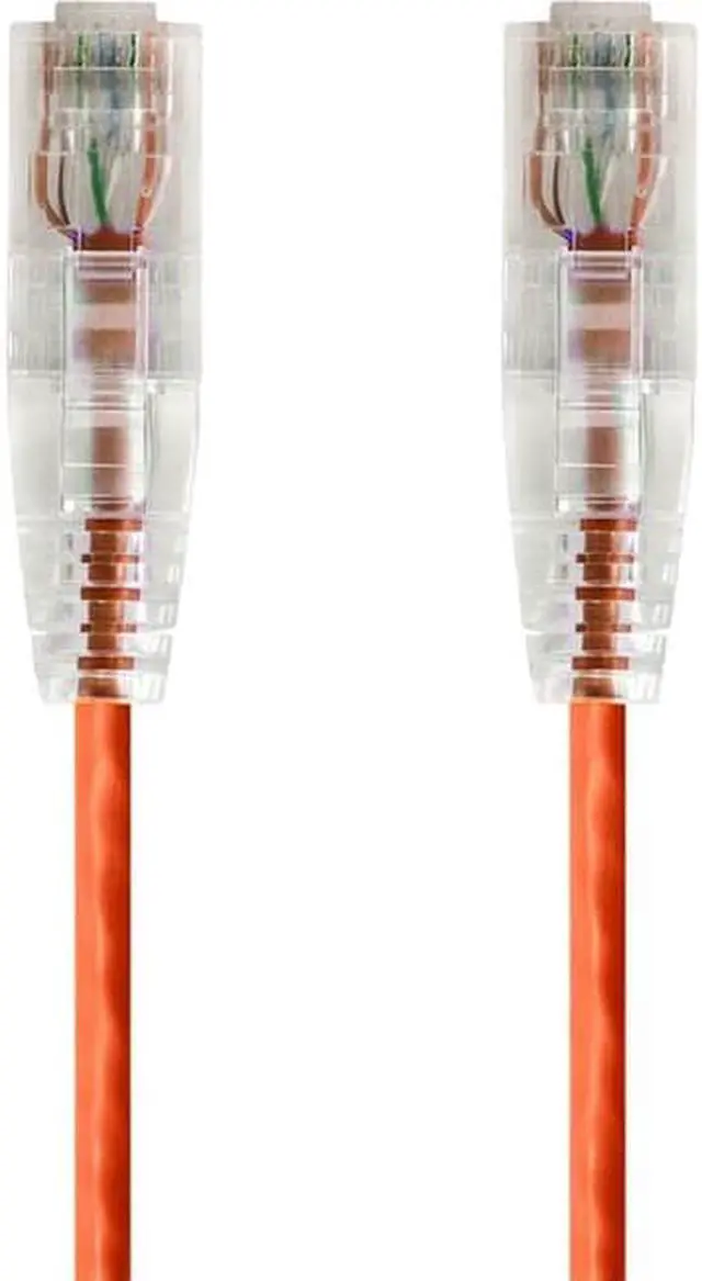 Alt view image 4 of 9 - Monoprice Cat6 Ethernet Patch Cable - 10 feet - Orange, Snagless RJ45 Stranded 550MHz UTP CMR Riser Rated Pure Bare Copper Wire 28AWG - SlimRun Series