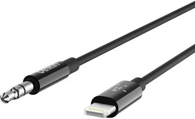 Alt view image 7 of 20 - Belkin - 3' Lightning-to-3.5mm Audio Cable - Black