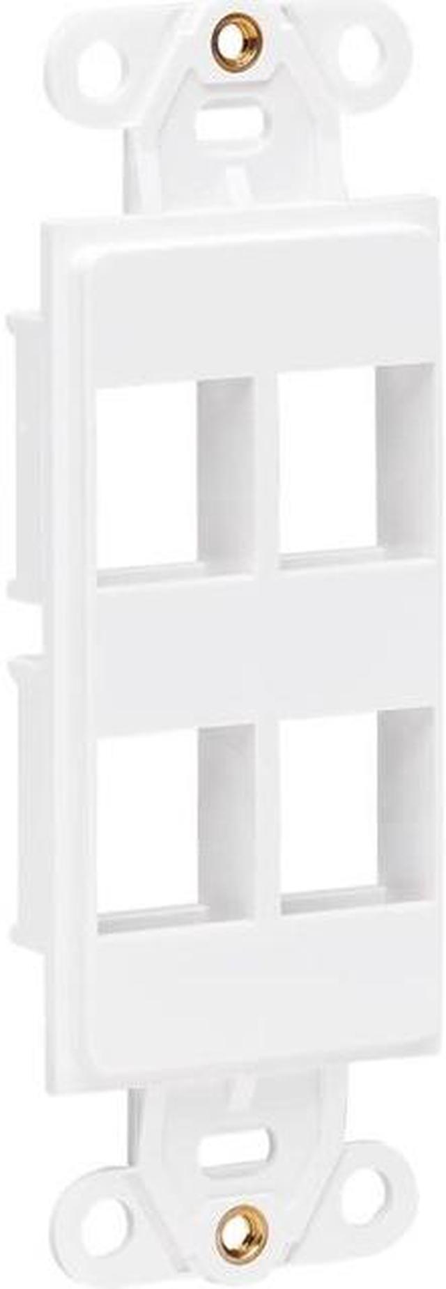 Alt view image 6 of 12 - Tripp Lite series N042D-004V-WH Center Plate Insert, Decora Style - Vertical, 4 Ports, TAA