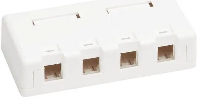 Alt view image 8 of 20 - Tripp Lite N082-004-WH Surface-Mount Box for Keystone Jacks - 4 Ports, White