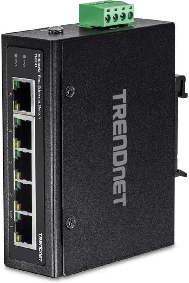 Alt view image 8 of 20 - TRENDnet TI-E50 (V1.0R) Unmanaged 5-Port Industrial Fast Ethernet DIN-Rail Switch