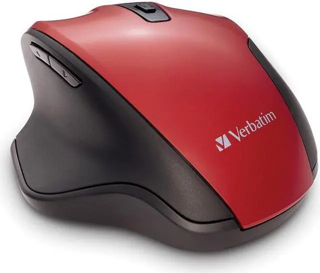 Alt view image 9 of 20 - Verbatim Silent Ergonomic Wireless Blue LED Mouse Red 70243