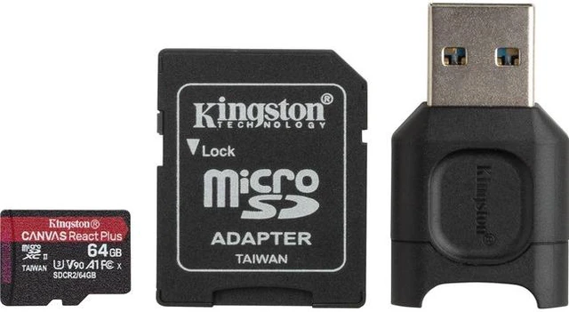 Main image of Kingston ME MLPMR2 64GB 64GB microSDXC React Plus SDCR2 w AdapterMLPM Reader