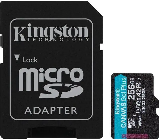 Alt view image 4 of 20 - Kingston Canvas Go! Plus 256 Gb Class 10/Uhs-I (U3) Microsdxc