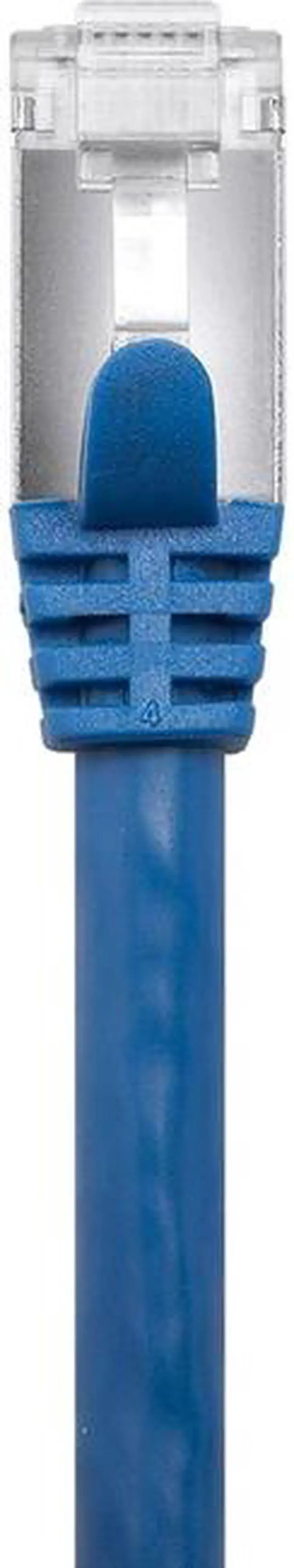 Alt view image 9 of 14 - Monoprice Cat7 Ethernet Patch Cable - 50 feet - Blue | Flexboot RJ45  Stranded  600Mhz  S/FTP  CMX  Pure Bare Copper Wire  26AWG   -  Entegrade Series