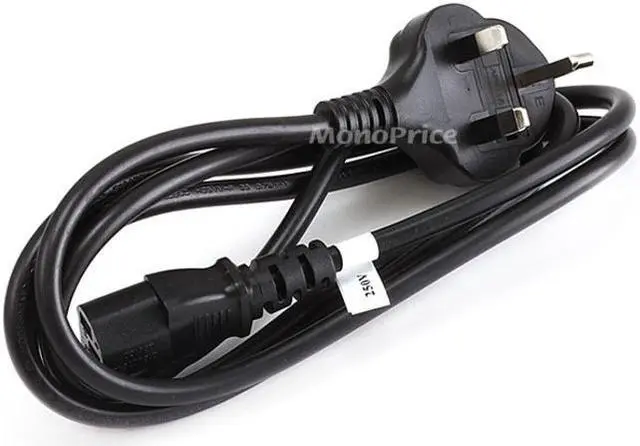 Alt view image 7 of 8 - Monoprice 6Ft 18Awg England Power Cord Cable - H05vv-F Nema C13 - Black
