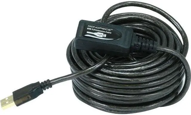 Alt view image 6 of 14 - Monoprice USB Type-A to Type-A Female 2.0 Extension Cable - Active, 28/24AWG, Repeater, Kinect and PS3 Move Compatible,