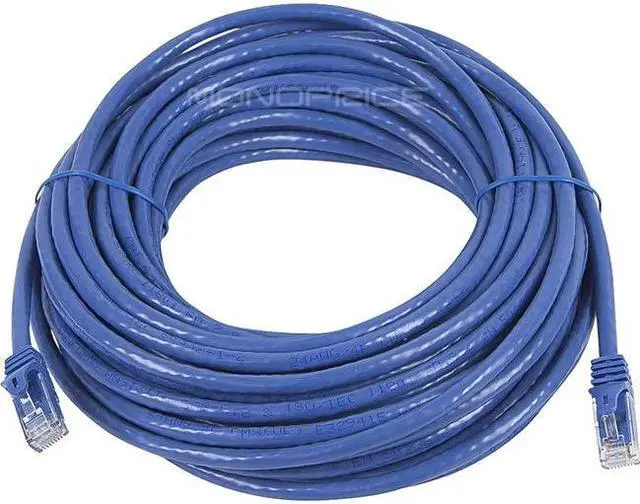 Alt view image 4 of 9 - Monoprice Cat6 Ethernet Patch Cable - 50 Feet - Blue | Network Internet Cord - RJ45, Stranded, 550Mhz, UTP, Pure Bare Copper Wire, 24AWG - Flexboot Series