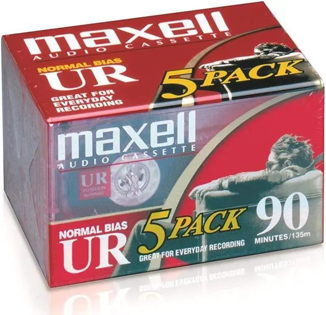 Alt view image 9 of 17 - Maxell 108562 Maxell UR Type I Audio Cassette - 5 x 90Minute - Normal Bias