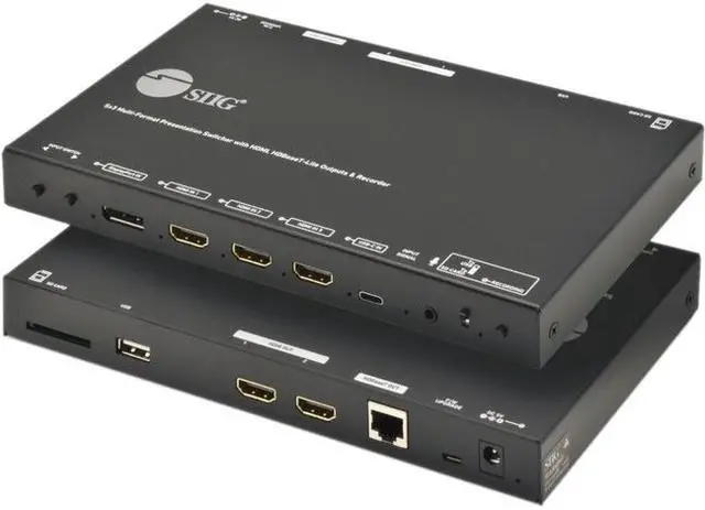 Alt view image 3 of 11 - SIIG 5x3 Multi-Format 4K 60Hz Presentation Switcher and Recorder CE-H26S11-S1 Brown Box