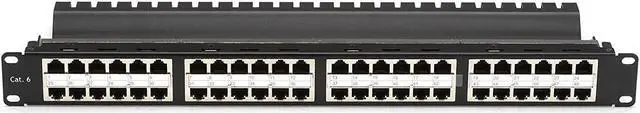 Alt view image 3 of 5 - Black Box JPM806A-HD Box Spacegain Cat5E High-Density Feed-Through Patch Panel, Shielded, 48-Port, 1U - 48 X Rj-45