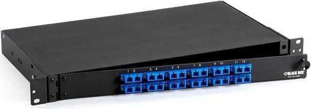 Alt view image 2 of 2 - Black Box JPM375A-R2 Rackmount Preloaded Fiber Enclo Sure 1U (12) Duplex Sc Pair
