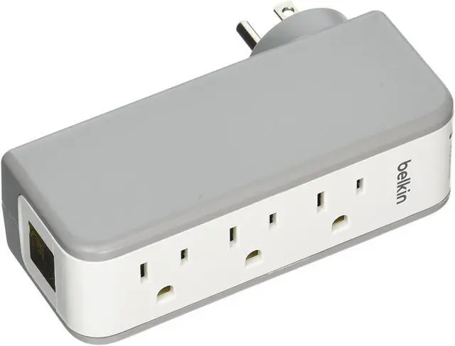 Alt view image 5 of 20 - Belkin SurgePlus 2-Port USB Swivel Charger w/ 3 AC Outlets (10 Watts, Combined)