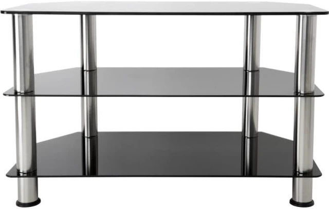 AVF Glass Floor Stand with Chrome Legs for TVs up to 40", Black (SDC800 ...