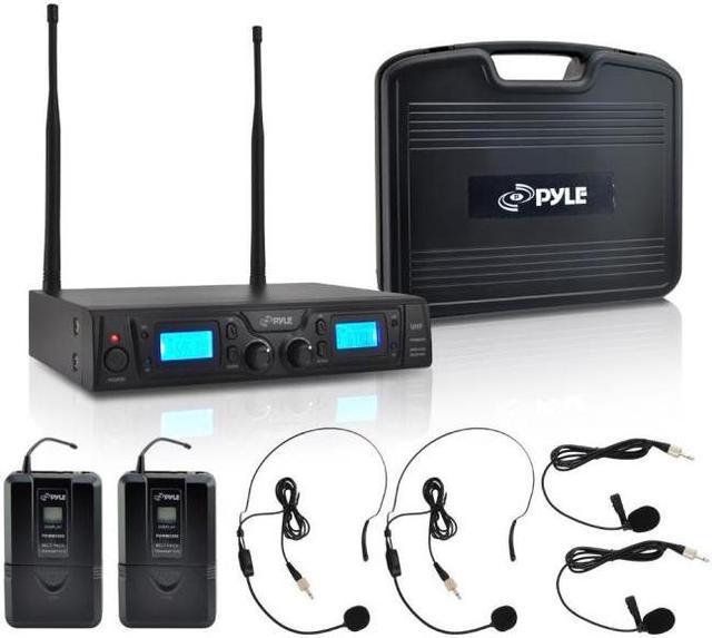 Pyle PDWM3365 Rack Mount UHF Wireless Microphone System with 2