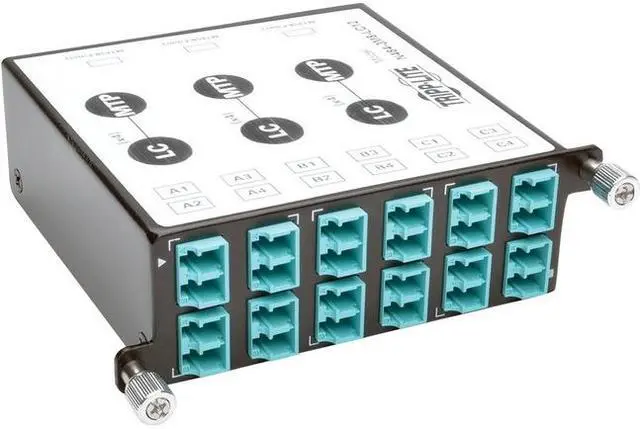 Alt view image 2 of 5 - N484-3M8-LC12 40 GB to 10 GB Breakout Cassette, (x3) 8-Fiber OM4 MTP/MPO to (x12) LC Duplex M-M