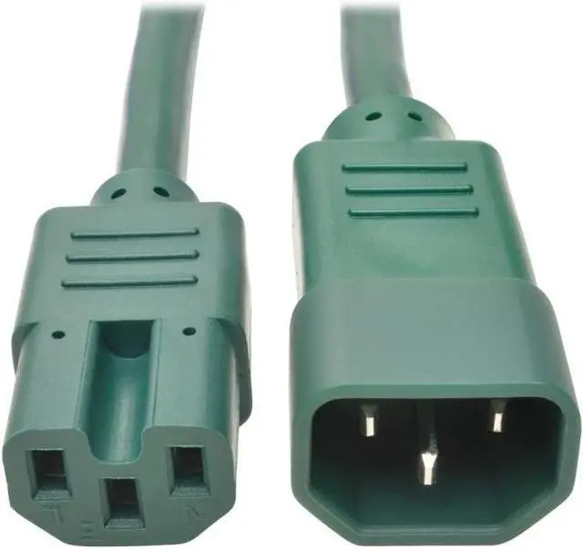 Alt view image 6 of 6 - Tripp Lite Heavy-Duty Computer Power Cord, 15A, 14 AWG (IEC-320-C14 to IEC-320-C15), Green, 6 ft. (P018-006-AGN)