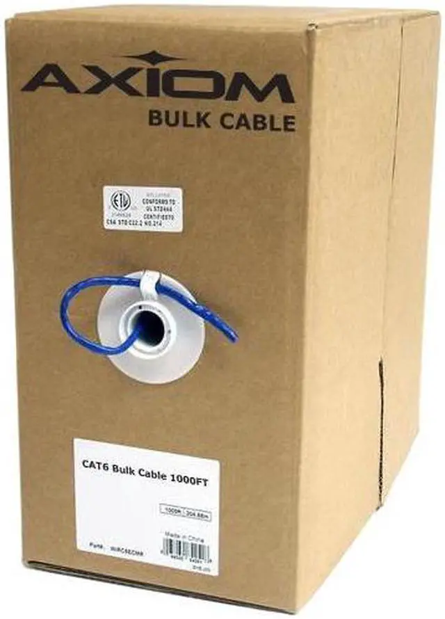 Alt view image 3 of 6 - Axiom C6ABCS-B1000-AX Cable - 1000 Ft - Utp - Cat 6A - Ieee 802.3An - Stranded - Blue