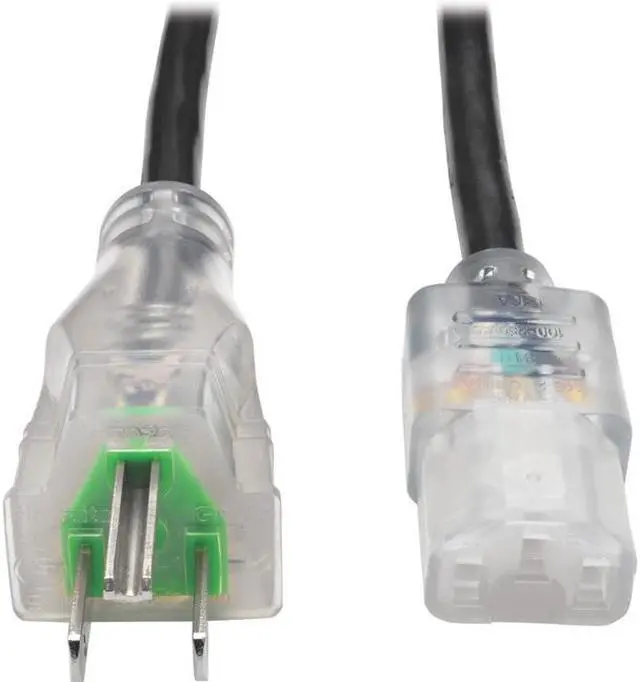 Alt view image 9 of 19 - Tripp Lite Model P006-003-HG13CL 3 ft. Hospital-Grade Computer Power Cord with Clear Plugs, 13A, 16 AWG (NEMA 5-15P to IEC-320-C13)