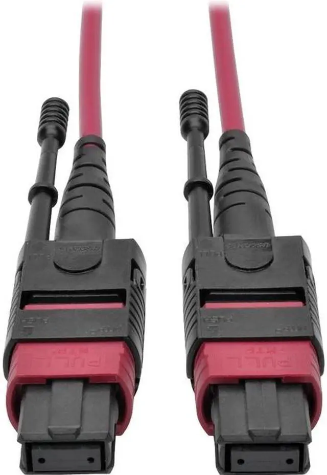 Alt view image 7 of 7 - Tripp Lite MTP/MPO Multimode Patch Cable, 12 Fiber, 40 GbE, 40GBASE-SR4, OM4 Plenum-Rated (F/F), Push/Pull Tab, Magenta, 1 m (3.3 ft.) (N845-01M-12-MG)