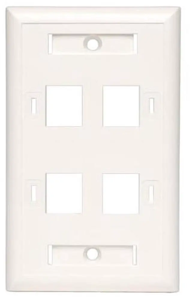 Alt view image 6 of 6 - Tripp Lite N042-001-04-WH White Keystone Faceplate - 4 Ports