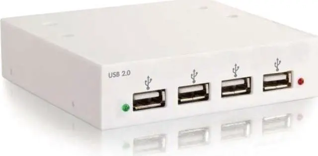 Alt view image 8 of 8 - C2G 4-port USB 2.0 High Speed Front-Bay Hub - White