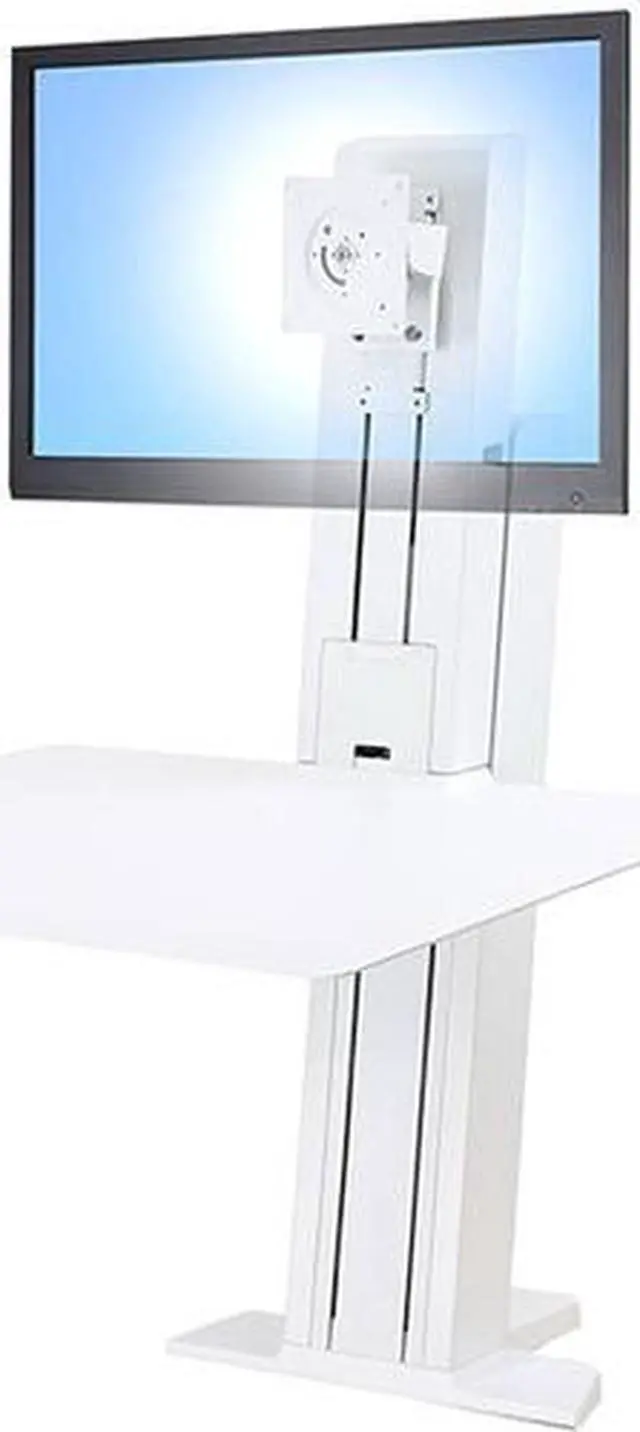 Alt view image 2 of 3 - Ergotron 33-415-062 WorkFit-SR, 1 Monitor, Standing Desk Workstation (white), Sit-Stand Desk Attachment - Rear Clamp, Up to 24" Screen Size