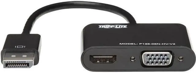 Alt view image 5 of 5 - Tripp Lite P136-06N-HV-V2 DisplayPort to HDMI VGA Adapter Converter 4Kx2K DP to HDMI VGA