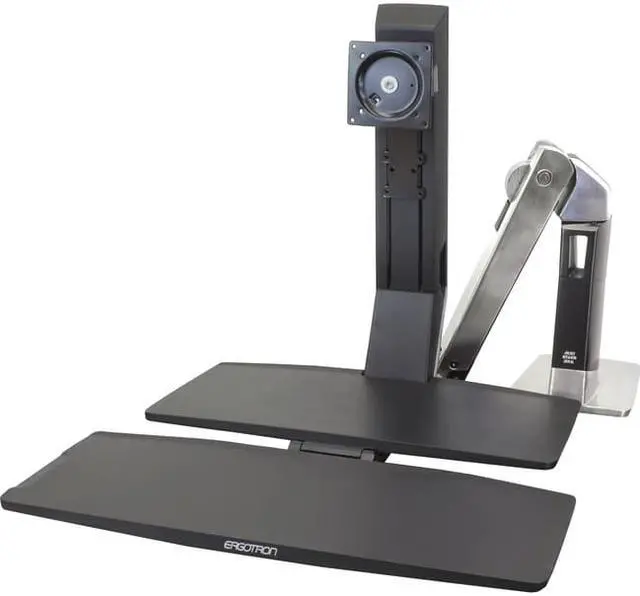 Alt view image 3 of 12 - Workfit-A Sit-Stand Workstation W/worksurface+, Lcd Ld Monitor, Aluminum/black