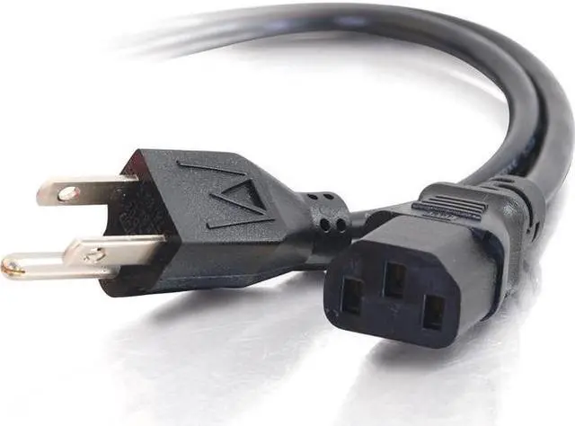 Main image of C2G 03134 18 AWG Universal Power Cord - NEMA 5-15P to IEC320C13, TAA Compliant, Black (10 Feet, 3.04 Meters)