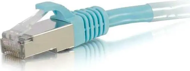 Alt view image 5 of 6 - C2G 00740 Cat6a Cable - Snagless Shielded Ethernet Network Patch Cable, Aqua (1 Foot, 0.30 Meters)