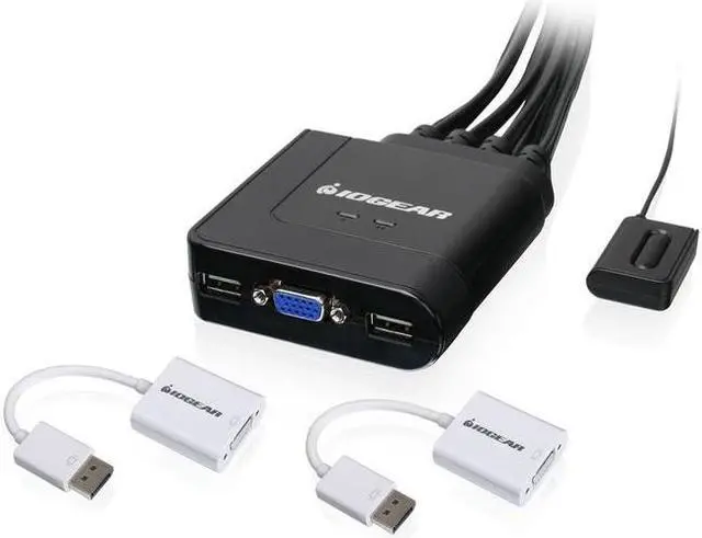 Alt view image 10 of 9 - IOGEAR GCS72DPKIT 2-Port VGA and DisplayPort Cable KVM Kit with Audio