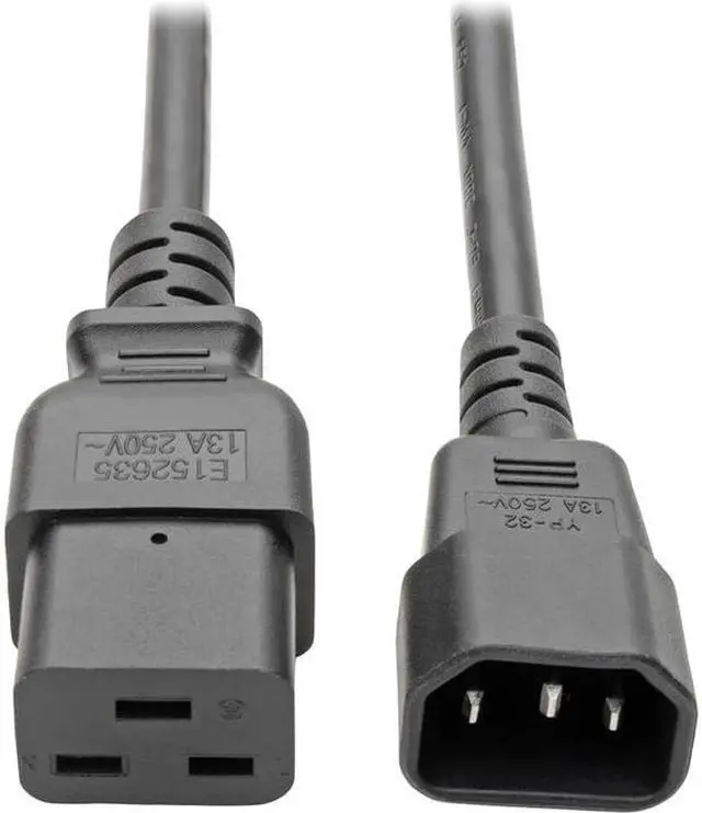 Alt view image 3 of 12 - 10FT POWER CORD ADAPTER CABLE C19 TO C14 10A 16AWG