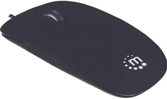 Alt view image 8 of 8 - Manhattan 177658 Black 3 Buttons 1 x Wheel USB Wired Optical Silhouette Mouse