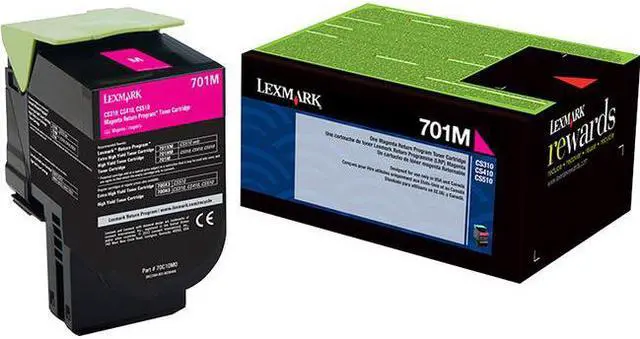 Alt view image 3 of 12 - Lexmark (701M) Magenta Return Program Toner Cartridge (1 000 Yield) 70C10M0