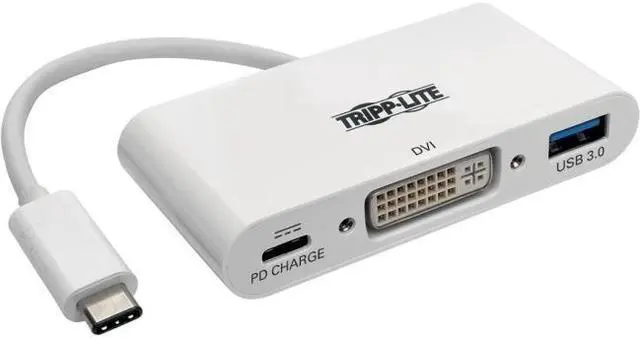 Alt view image 4 of 4 - Tripp Lite USB C to DVI Multiport Adapter Converter Hub USB Type C to DVI (U444-06N-DU-C)