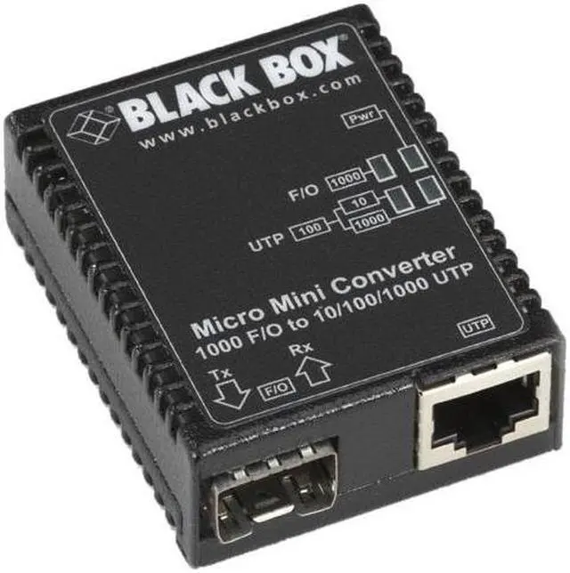 Alt view image 7 of 8 - Micro Mini Media Converter, 10-/100-/1000-Mbps Copper to 1000-Mbps Duplex Fiber, SFP