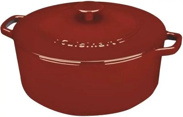 Alt view image 3 of 7 - Cuisinart CI670-30CR Chef's Classic Enameled Cast Iron 7-Quart Round Covered Casserole, Cardinal Red