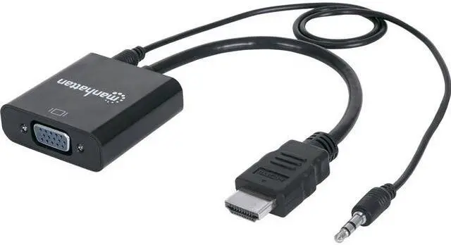 Main image of Manhattan Hdmi Male To Vga Female Converter With Audio And Optional Usb Micro-B Power Port - Retail Bag