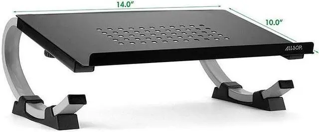 Alt view image 11 of 17 - Allsop Redmond Adjustable Laptop Stand, Vented Curved Sturdy Metal Ergonomic Riser (30498)